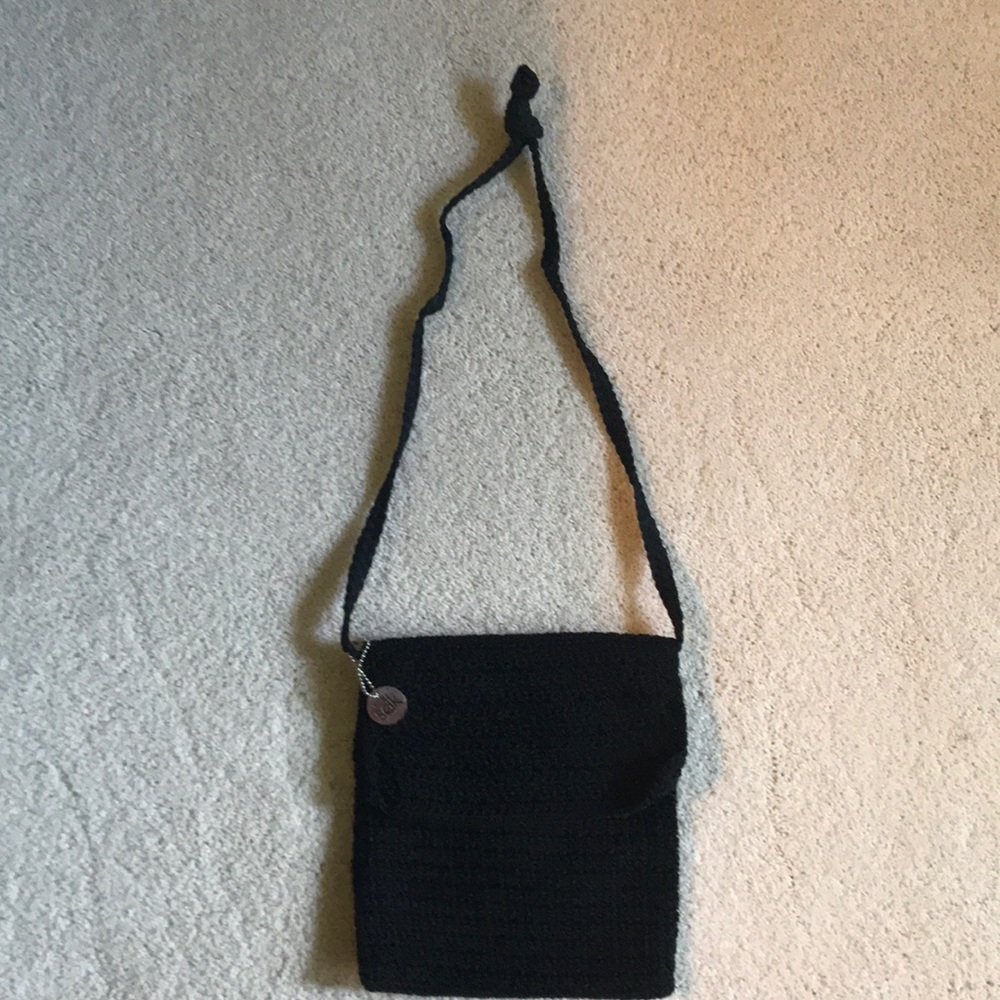 Sak black crossbody woven purse